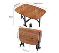 Portable Folding Table with Wheels Sturdy Metal Frame Thick Top Space-Saving Design Ideal for Kitchen or Dining Room Seats 4-8 People Perfect for Events