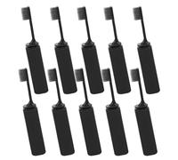 Portable Folding Toothbrush 10pcs Black Pp Soft Bristles for Travel