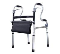 Portable Folding Upright Walker Walker Aid for Seniors PP Folding Handle Adjustable Height Can Bear 180kg with Oxford Cushion Suitable for People with Reduced Mobility(A)