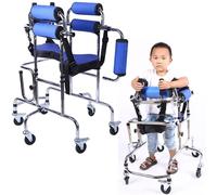 Portable Folding Walker with 6-Wheel Anti-Tilt Design and Belt Seat for Enhanced Mobility and Stability