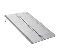 Homcom Portable Folding Wheelchair Ramp Scooter Mobility Stars W/ Carry Handle 4 Sizes In Silver Silver L