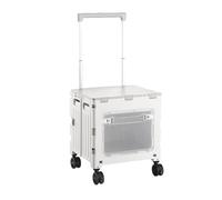 Portable Folding Wheeled Crate with Lid - Heavy-Duty Rolling Cart 4 Rotating Wheels for Easy Stair Climbing Ideal for Moving Heavy Loads Compact Storage - Gray
