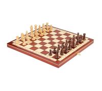 Portable Folding Wooden Chess Set with 32 Standard Pieces & Personalized Storage, for Adults & Kids