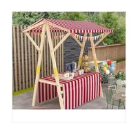 Portable Folding Wooden Market Stall CartLightweight Street Vending Cart for EventsIdeal for Farmers Markets Craft Fairs and Outdoor Selling (Color: Rosso)