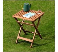 Portable Folding Wooden Side Table for Outdoor Use Small Square Coffee Table for Patio Garden Balcony Backyard - Compact & Stylish Design (Package 1)
