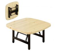 Portable FoldingCoffee Table - Japanese Low Table for Small Spaces Multi-Use Meditation Altar & Laptop Desk Easy Assembly Beige 70x70cm/28x28in