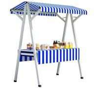 Portable Food Cart with Wheels - Foldable Street Stand for Hot Dogs, Ice Cream, Candy, and Desserts - Ideal for Outdoor Markets