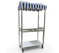 Portable Food Display StandRolling Vending Cart with Lockable Wheels Foldable Galvanized Steel 200 Kg Load Capacity Perfect for Market & Street Food Vendors