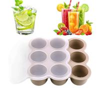 Portable Food Freezer, Tray 9-Grid Food Freezer Tray with Lids, Containers Storage Cube for Fridge Soup Purees Breastmilk Fruit Meal Prep Snack Feeding Effortless Release