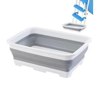 Portable Foot Bath, Folding Foot Soak Tub, 14.57 x 10.63 x 4.65 Inches Heat Resistant, Spa Bucket for Dry Skin Relief, Hot Water Soaking, Travel, Camping, Beach and Salon