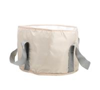 Portable Foot Bath Water Bag Folding Basin for Hiking Picnic | Large Capacity Beige Polyester, Lightweight Waterproof Build, Reinforced Sewing, Suitable for Children and Adults