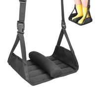 Portable Foot Hammock for Airplane, Foldable Hanging Foot Rest with Interval Sponge, Desk Leg Hammock with Thick Support Plates for Travel, Work, Home, Airplane Travel Essentials