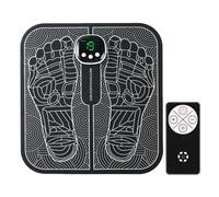 Portable Foot Massager, 19 Level Electric Vibration Device, 30x30cm Adjustable Intensity Foot Care Machine for Deep Relaxation, Compact Massage Pad for Home Office Apartment Travel Outdoor Use