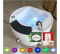 Portable Foot Spa Bathtub Acrylic Foot Bath Deep Foot Bath Spa with Massage can Automatically Drain and Adjust Hot and Cold Water Home Foot Spa Pedicure Bowl Foot Detox Bucket Tub for Treatme H