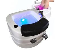 Portable Foot Spa Bathtub, Professional Pedicure Spa Basin with LED Light, Foot Soak Tub with Jets Bubble Massage and Heat, Hot Water Massager Bath Basin for Stress Relief
