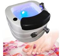 Portable Foot Spa with Adjustable Pedal, LED Lights, Hot/Cold Water, Automatic Drain - Ultimate Relaxation & Foot Care Experience at Home (B)