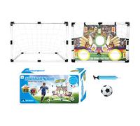 Portable Football Goal - Adjustable Youth Soccer Net, Multi Level Practice Game Set, Sturdy Frame, Easy Transport Storage Design | Skill Development Tool for Indoor Living Room Backyard Exercise