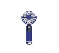 Portable For MINI Fan With LED Display For Real Time Speed Visibility 3 Wind Levels USB Rechargeable And Carabiner Clip(Blue)