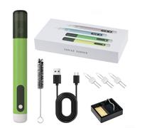 Portable For Mini Soldering Iron Kit With Charging And Fast Heating For Jewelry Beading Thread Repairs Wax Melting Wood Burning Crafts Pink Color(green)
