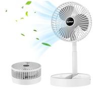 Portable For Travel,Desktop 3 Speeds Foldable 3 Blades Powerful Motor USB Rechargeable Table Quiet 180° Angle Adjustable Desk for Bedroom Office