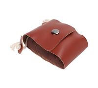 Portable Foraging Bag Compact PU Leather Canvas Pouch with Waist Clip for Camping Hiking and Outdoor Adventures (Brown)