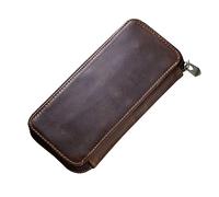 Portable Fountain Pen Holder Case 6.49 x 3.15 Inches Gift for Business Women Men, coffee color, retro