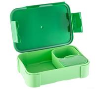 Portable Four Compartment Lunch Box with Cutlery Set, Tailored for School or Office Use (Green)