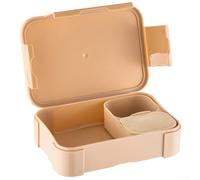 Portable Four Compartment Lunch Box with Cutlery Set, Tailored for School or Office Use (khaki)