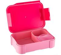 Portable Four Compartment Lunch Box with Cutlery Set, Tailored for School or Office Use (Red)