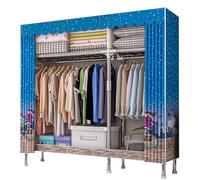 Portable Freestanding Wardrobe Closet - Sturdy Metal Steel Frame Clothes Rack Easy Assembly for Bedroom Storage Space-Saving for Clothes and Accessories