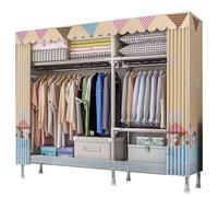 Portable Freestanding Wardrobe Closet - Sturdy Metal Steel Frame Clothes Rack Easy Assembly Ideal for Bedroom & Storage Solutions