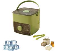 Portable Freezer Ice Maker with Ice Bin Fast, Quick Release Grid Portable Reusable Tray 48 Ice Cube Tray Storage Box for Home Office Travel Camping (Green)