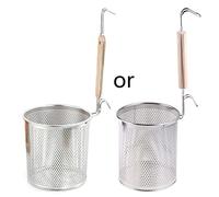 Portable French Fries Basket Spaghetti Strainer Spoon Stainless Steel Mini Frying Basket for Kitchen Restaurant Cooking Blanching Baskets for Cooking with Handle Pasta Vegetables