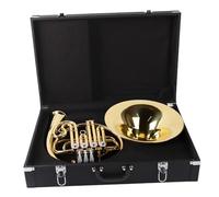 Portable French Horn B Flat French Horn Four Keys Brass Single Row Performance Instrument