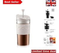 Portable French Press Coffee Maker with Extra Lid - Perfect for Travel, 0.35L