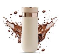 Portable French Press Travel Mug 320ml 11oz Stainless Steel Wall Insulated Coffee Maker for Ground and Tea Leaves On-The-Go Use No Leak Hot Cold Brew