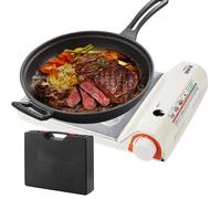 Portable Frying Pan | Ultra-Thin Outdoor Cooking Burner, Lightweight Burner with Carry Case and Kitchen Plan for Outdoor Cooking, Chef & Hiking