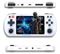 Portable Game Console +15,000 Games/4 Inch Full HD High Resolution Screen + 128GB Memory, Linux License 2.0, WiFi, Multiplayer + 4 Rear Triggers R1/L1 R2/L2, Jack Plug + Speakers (White)