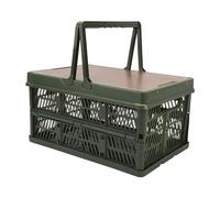Portable Garden Harvest Basket,Collapsible Tub with Handle,Rectangular Basket Camping Picnic Basket Foldable Large Capacity Multifunction Handheld Camping Storage Basket(M-green)
