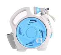 Portable Garden Hose Reel Cart - 15m/49ft Mini Water Hose Holder Storage with Hand Carry Handle, Compact Rolling Design for Patio, Balcony & RV, No-Tool Assembly (blue)