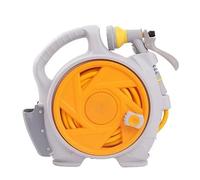 Portable Garden Hose Reel Cart - 15m/49ft Mini Water Hose Holder Storage with Hand Carry Handle, Compact Rolling Design for Patio, Balcony & RV, No-Tool Assembly (orange)