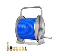 Portable Garden Hose Reel Stand with Cart Hanger for Easy Storage and Organization in Yards, Lawns, and Farms