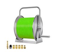Portable Garden Hose Reel Stand with Cart Hanger for Easy Storage and Organization in Yards, Lawns, and Farms