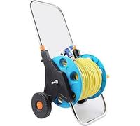 Portable Garden Hose Reel Trolley with Rollers for Easy Watering and Storage