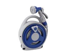 Portable Garden Hose Reel with Sun Protection, Garden Hose Reel with 15M Nozzle, Suitable for Home Garden Watering