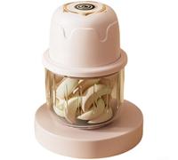 Portable Garlic Crusher Electric for mini Chopper 350ml Glass Jar 6 Blades Rechargeable for Onions Nuts Spices Compact Kitchen Appliance(350ML Powder)