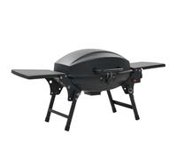 vidaXL Portable Gas BBQ Grill with Cooking Zone Black Freestanding Barbecue