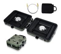 Portable Gas Camping Stove 2 Burner, 2 x2200W Camp Stove with Adjustable Burners & Carrying Handle, 2.4KG Lightweight, Foldable Camping Cooker, Perfect for Camping, Picnic, Hiking, Emergency Cooking