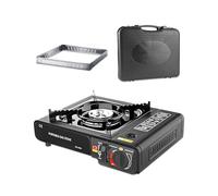Portable Gas Camping Stove with Carry Case, Windproof Camping Cooker with Adjustable Flame Control, Compact Gas Stove for Outdoor Cooking, Camping, Picnic & BBQ