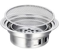 Portable Gas & Charcoal Grill - Round Korean Style Outdoor & Indoor Camping Stove - Hot Carbon Barbecue Grill for Household Use - Perfect for Parties